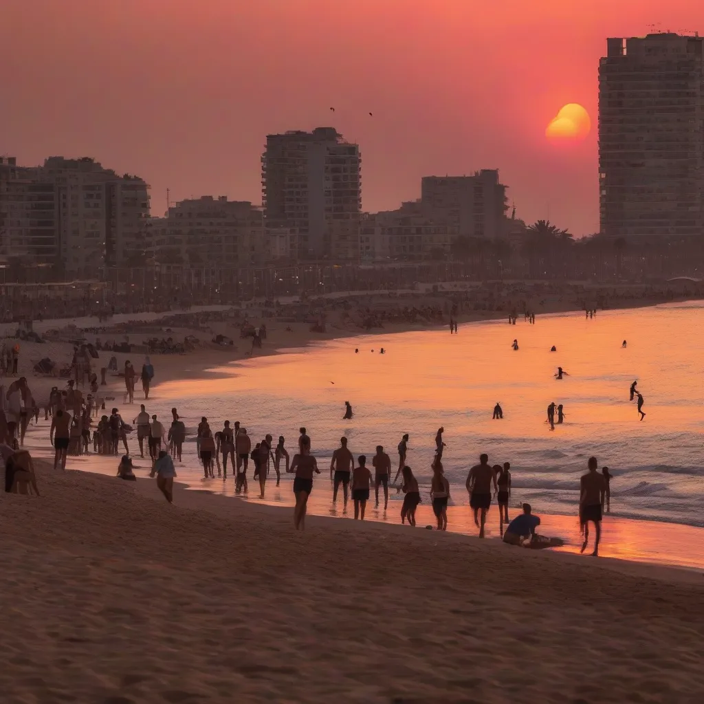 Tel Aviv Beach at Sunset