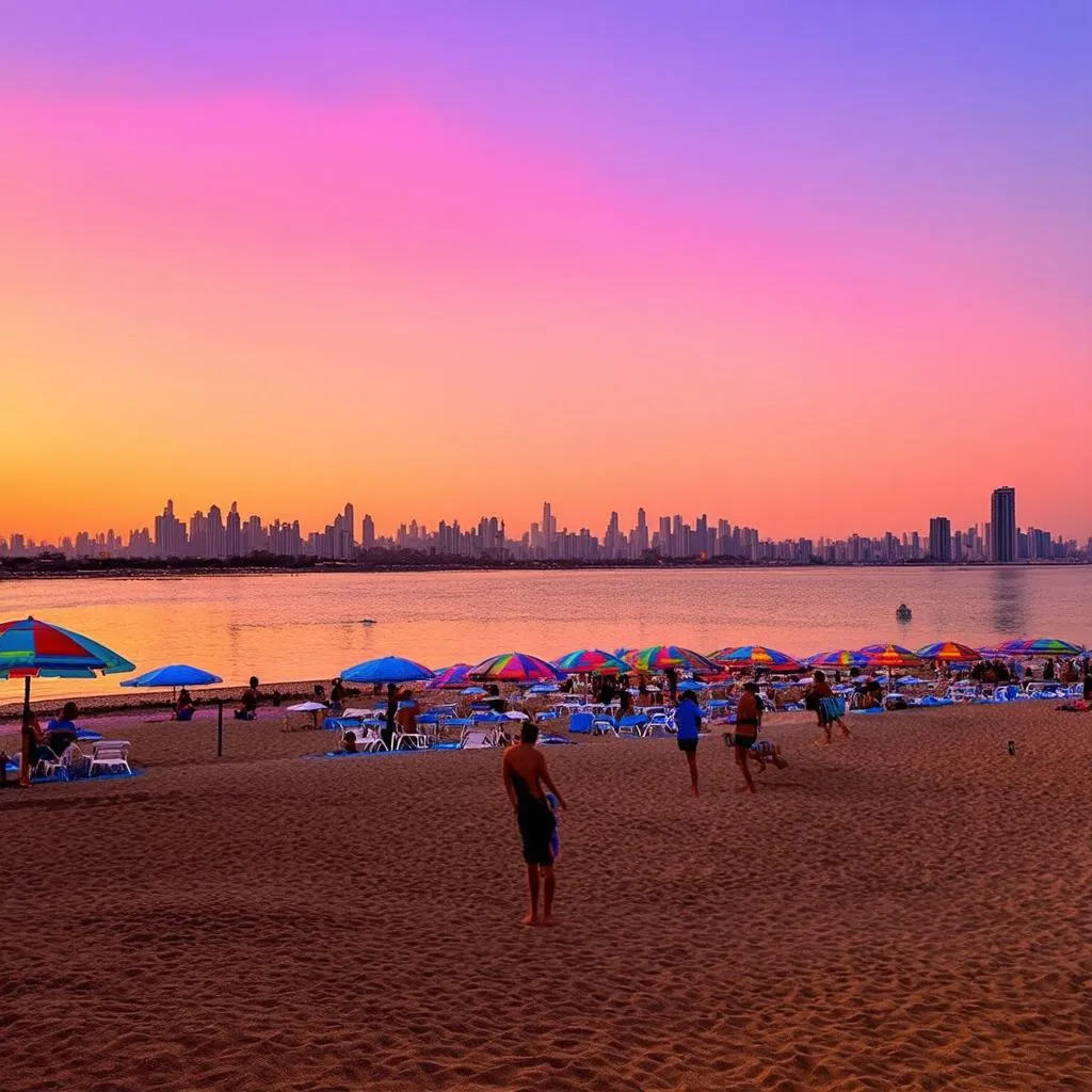 Tel Aviv Beach at Sunset