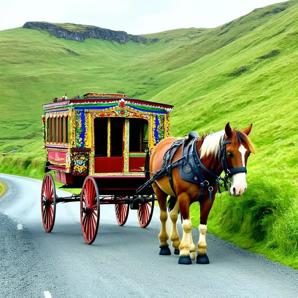 Horse-Drawn Wagon in Ireland