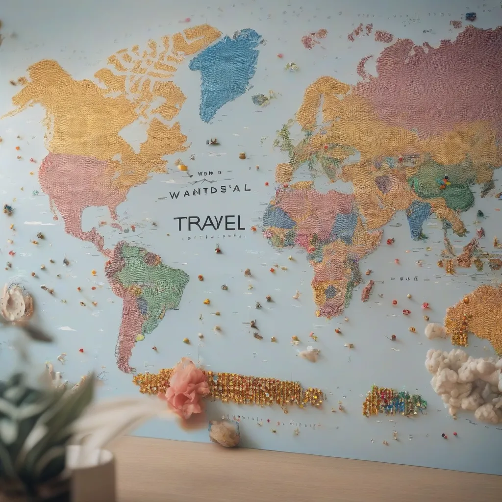 Travel Inspiration: Map with Pins on Must-See Destinations 