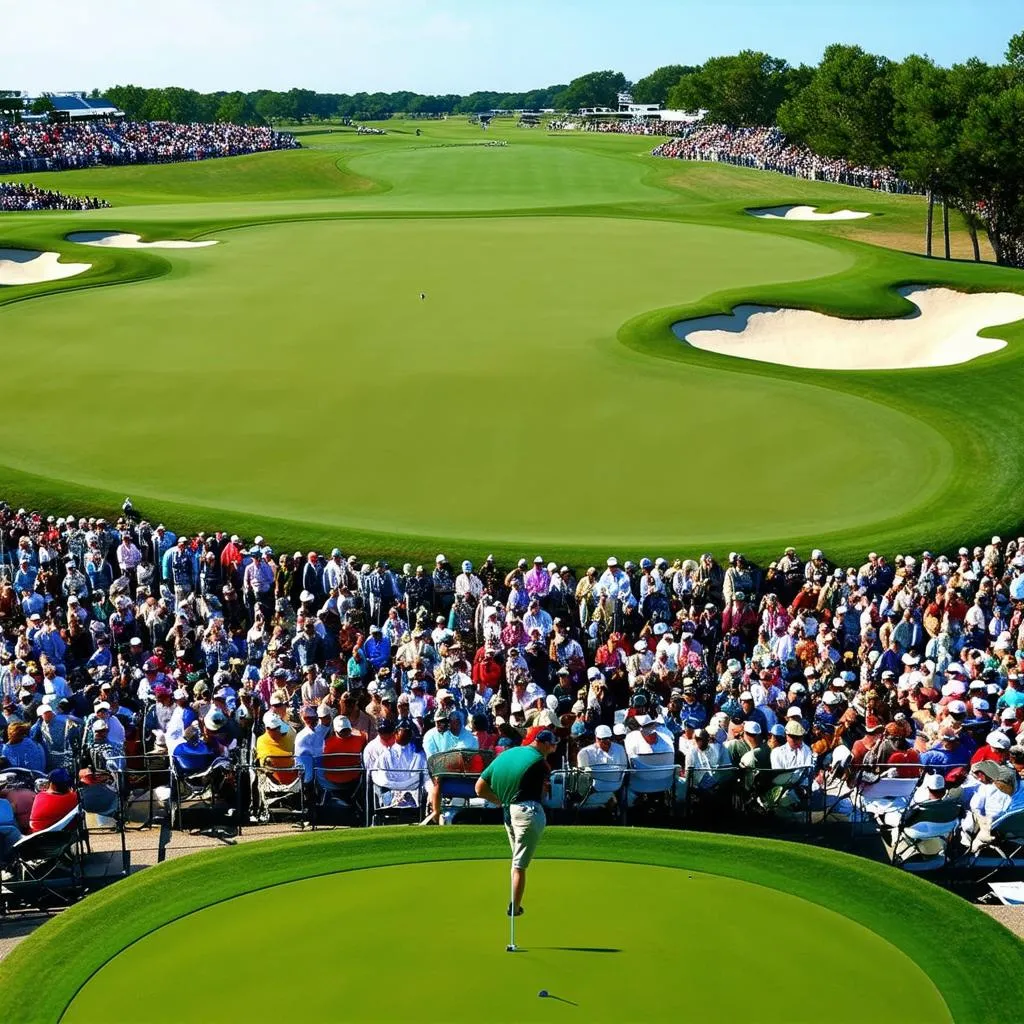 The 18th hole at the Travelers Championship