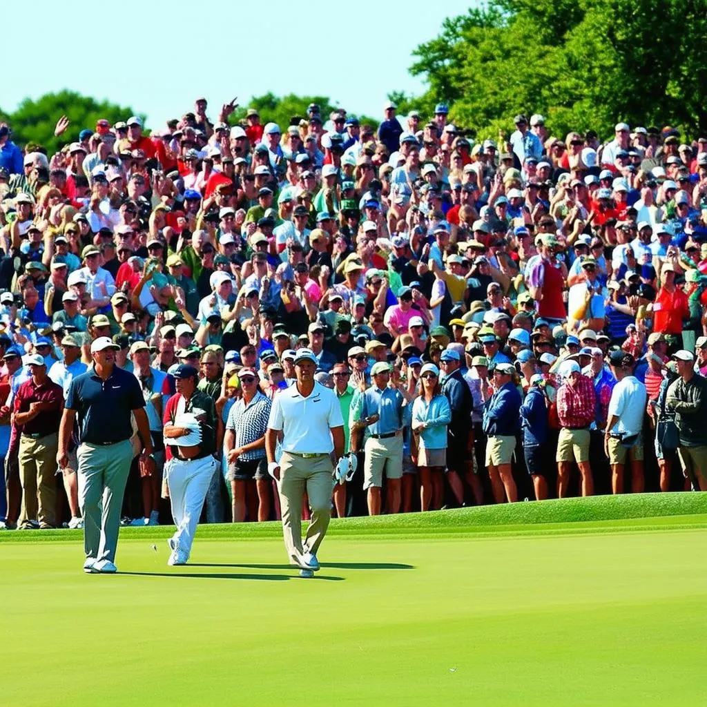 Travelers Championship Crowd at 18th Green 