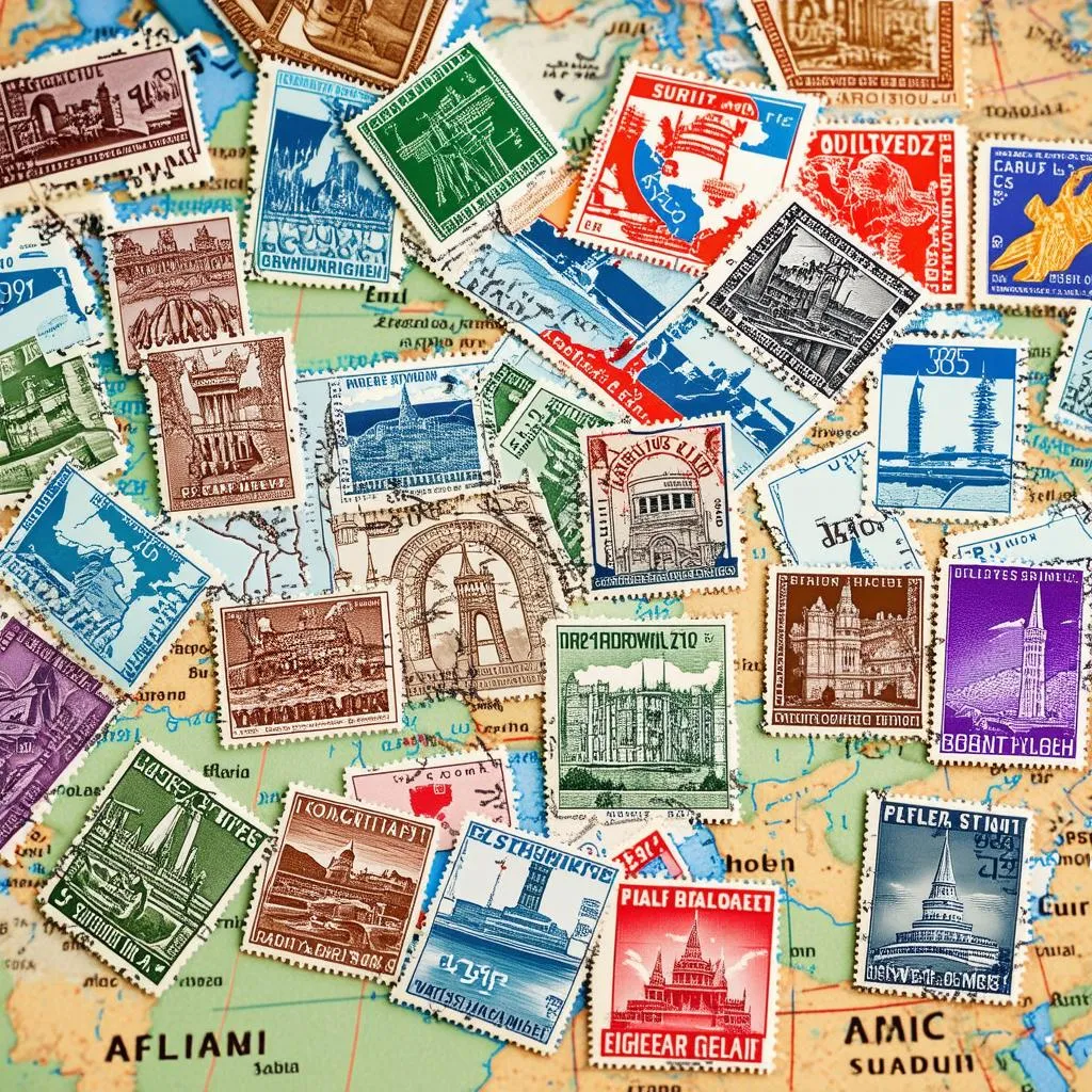 Stamps on a Map