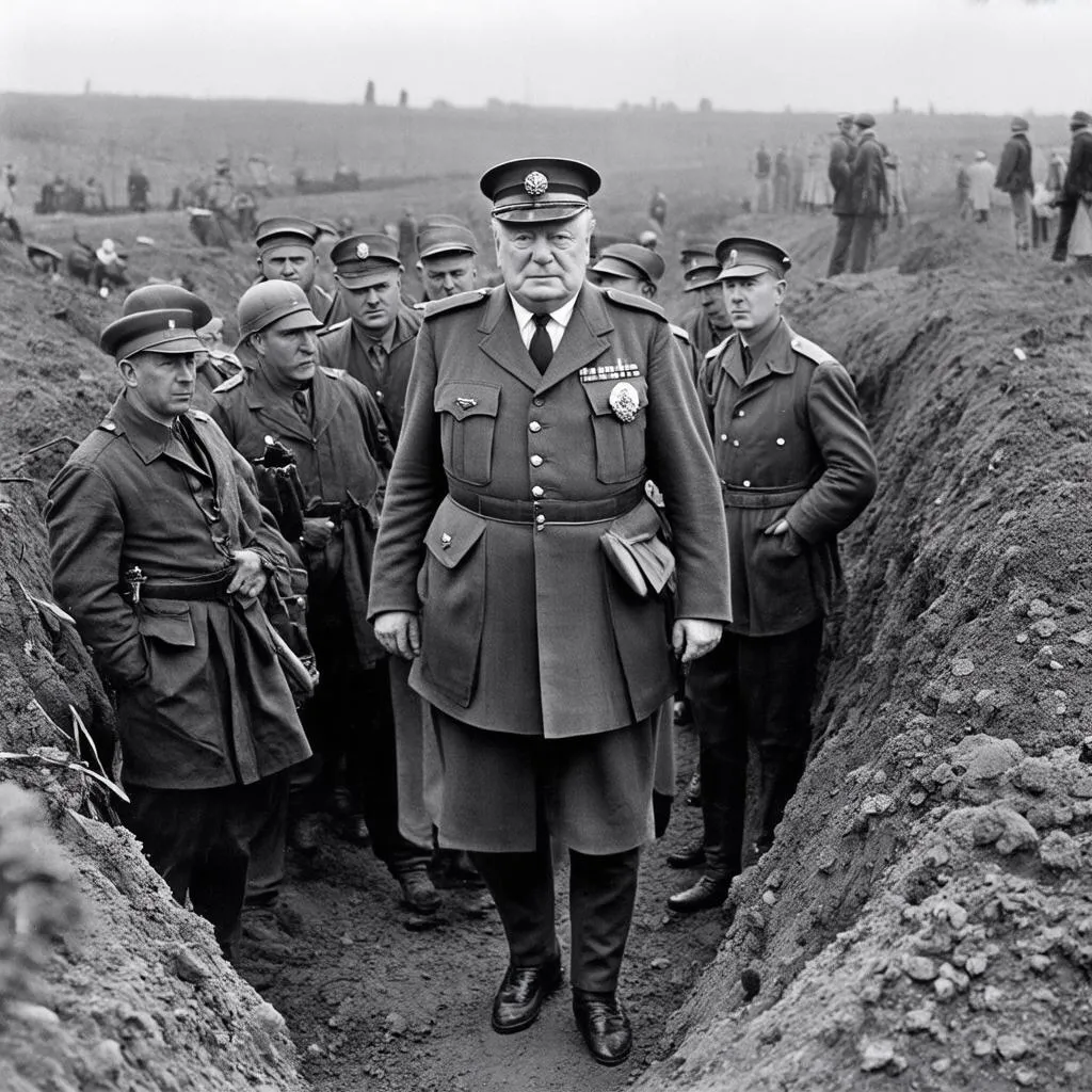 Winston Churchill Visiting the French Front Lines