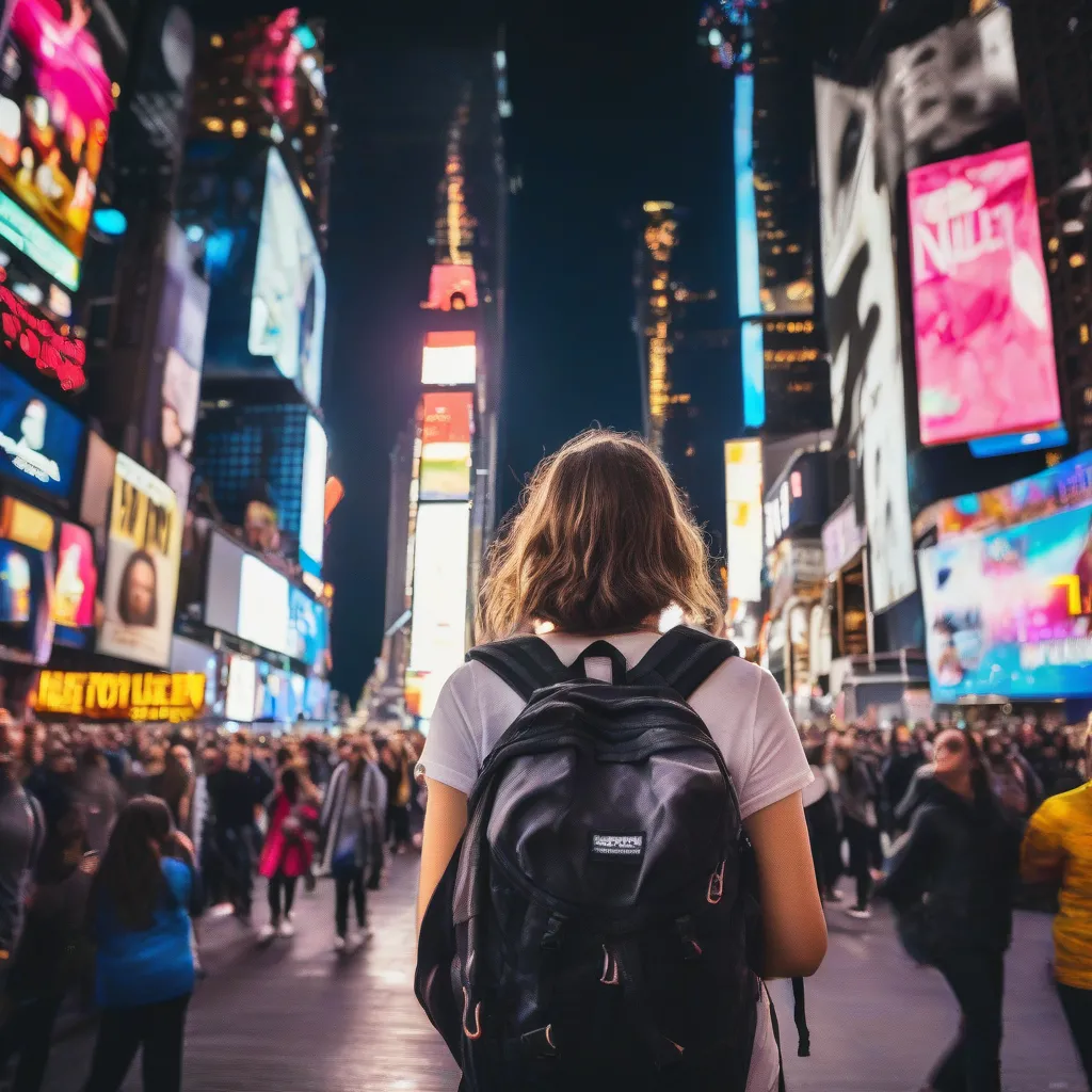 Woman in Times Square