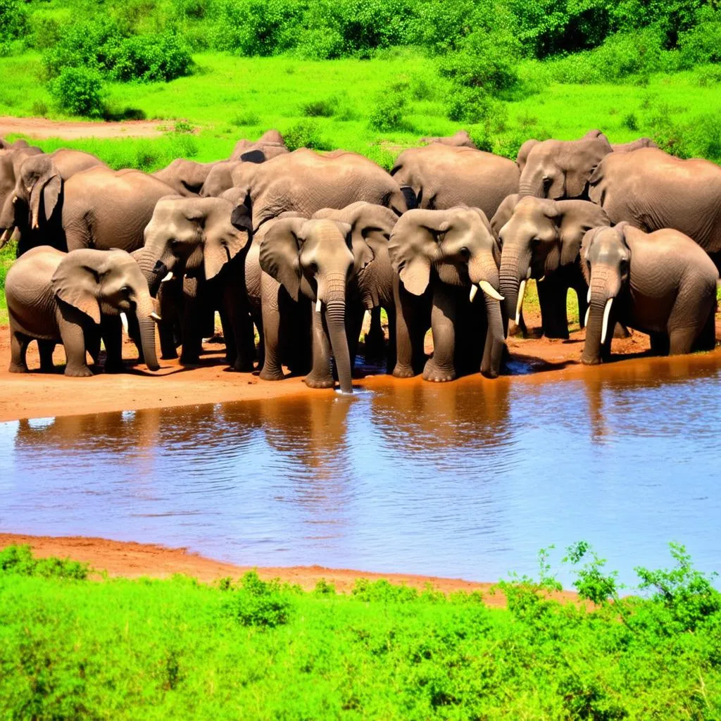 Elephants at Yankari National Park, Nigeria