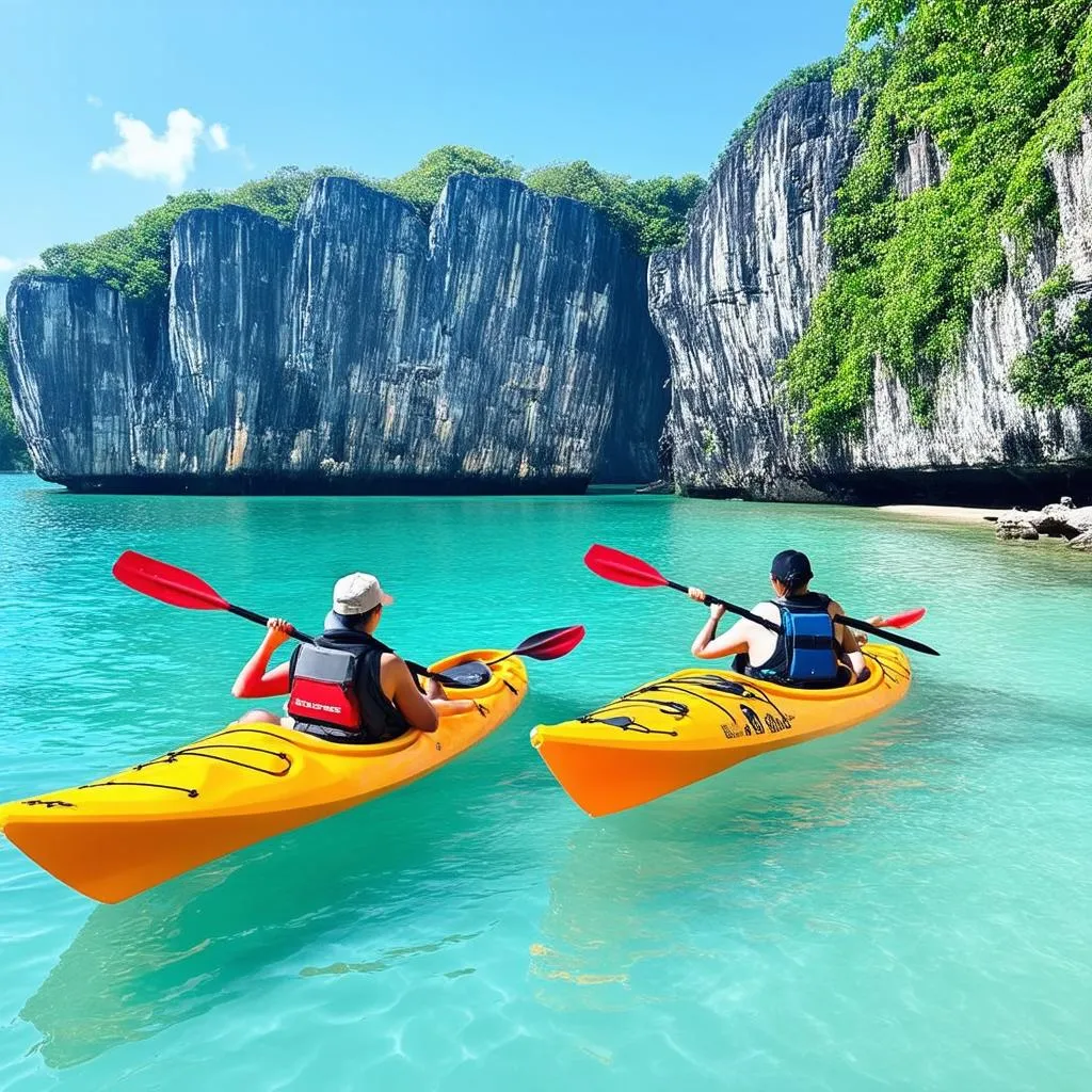 Couple kayaking in Langkawi