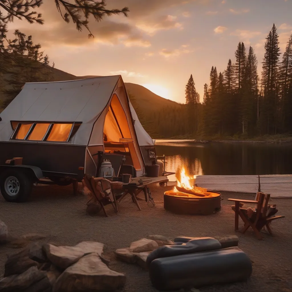 Scenic Campsite with A-Frame Trailer