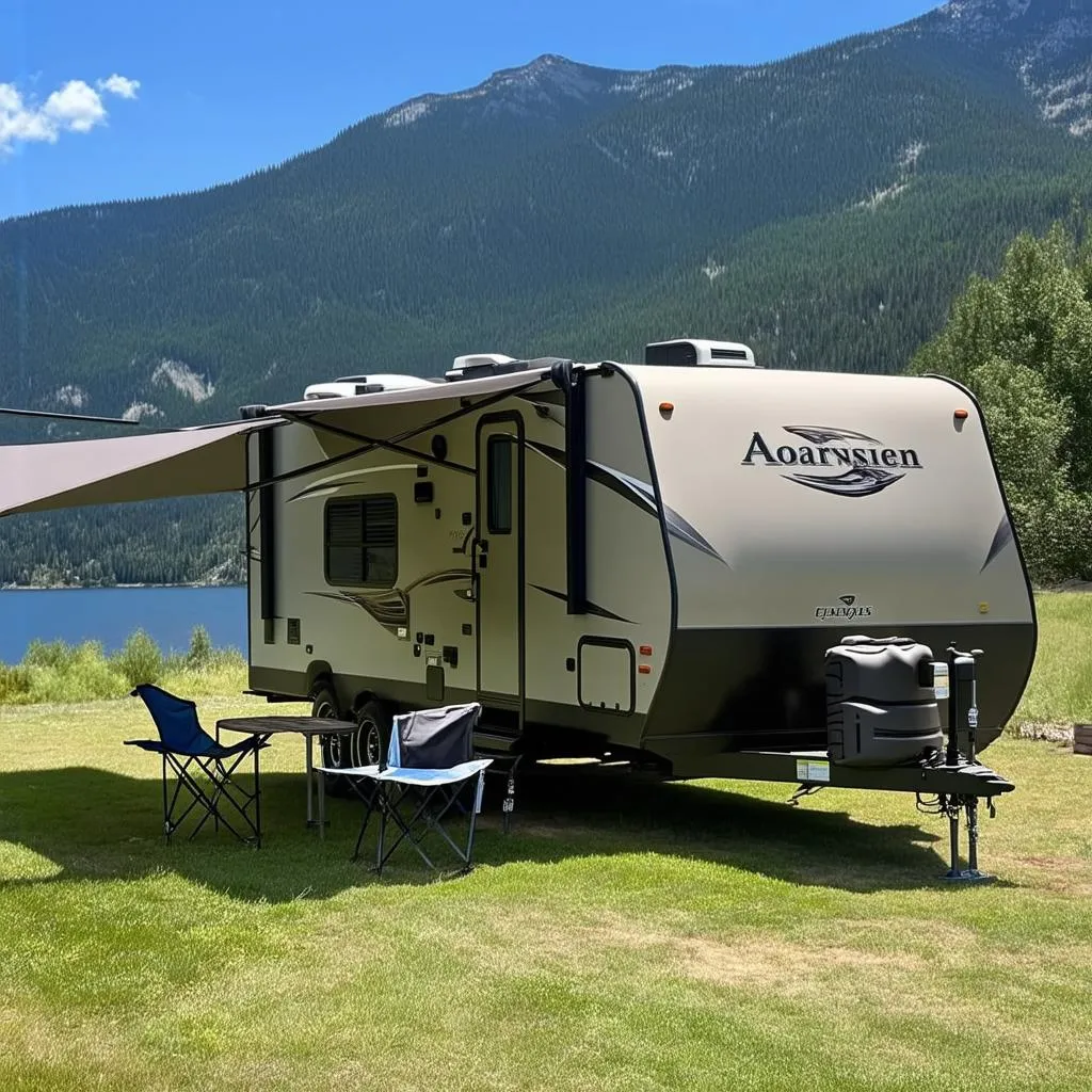 A-Liner Travel Trailer at a Campsite