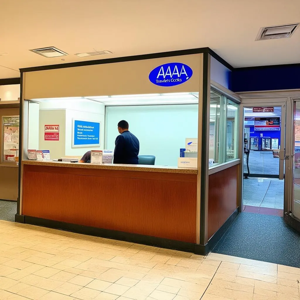 AAA travel office with traveler's checks