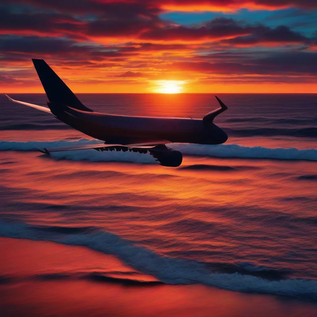 Airplane at Sunset