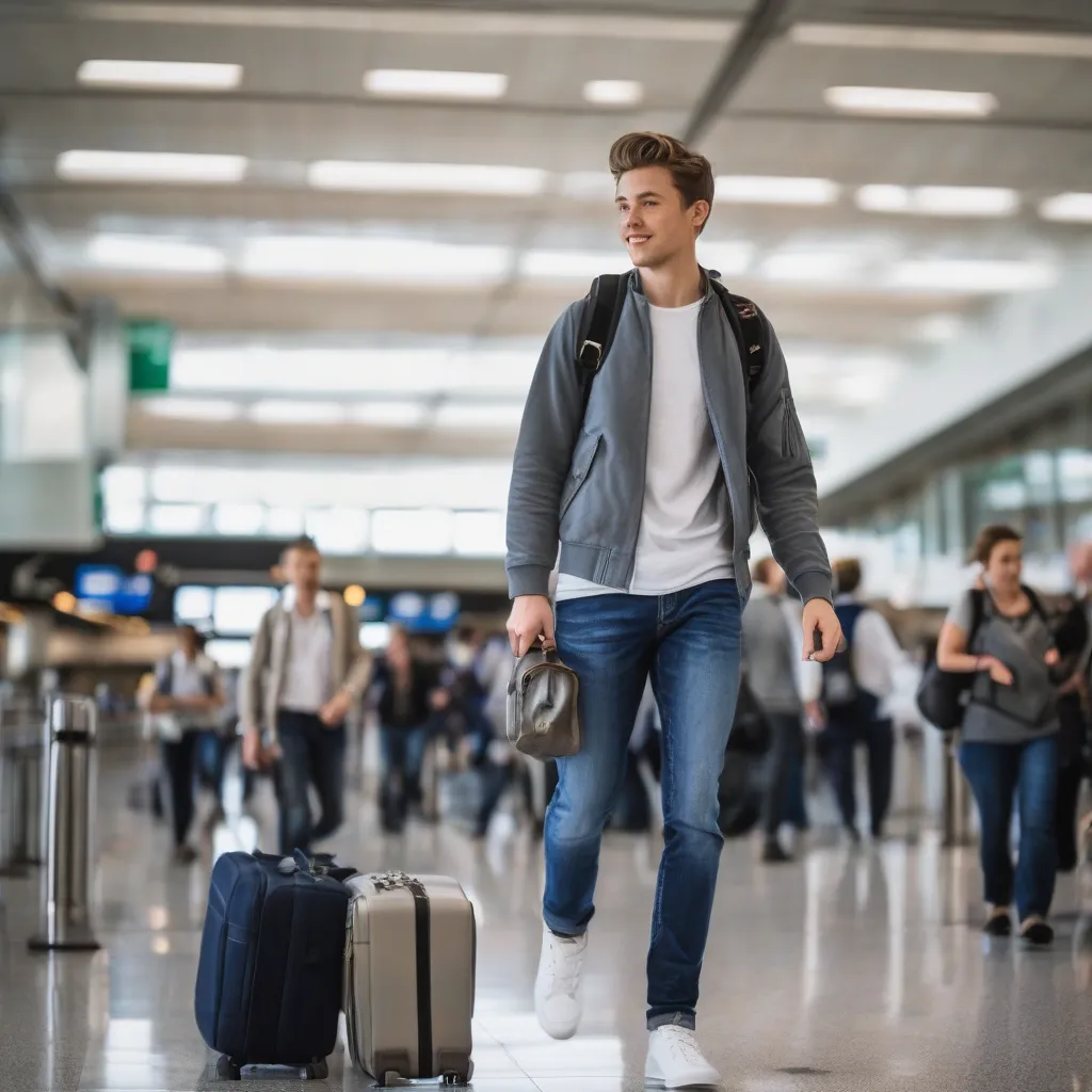 Man looking stylish at the airport