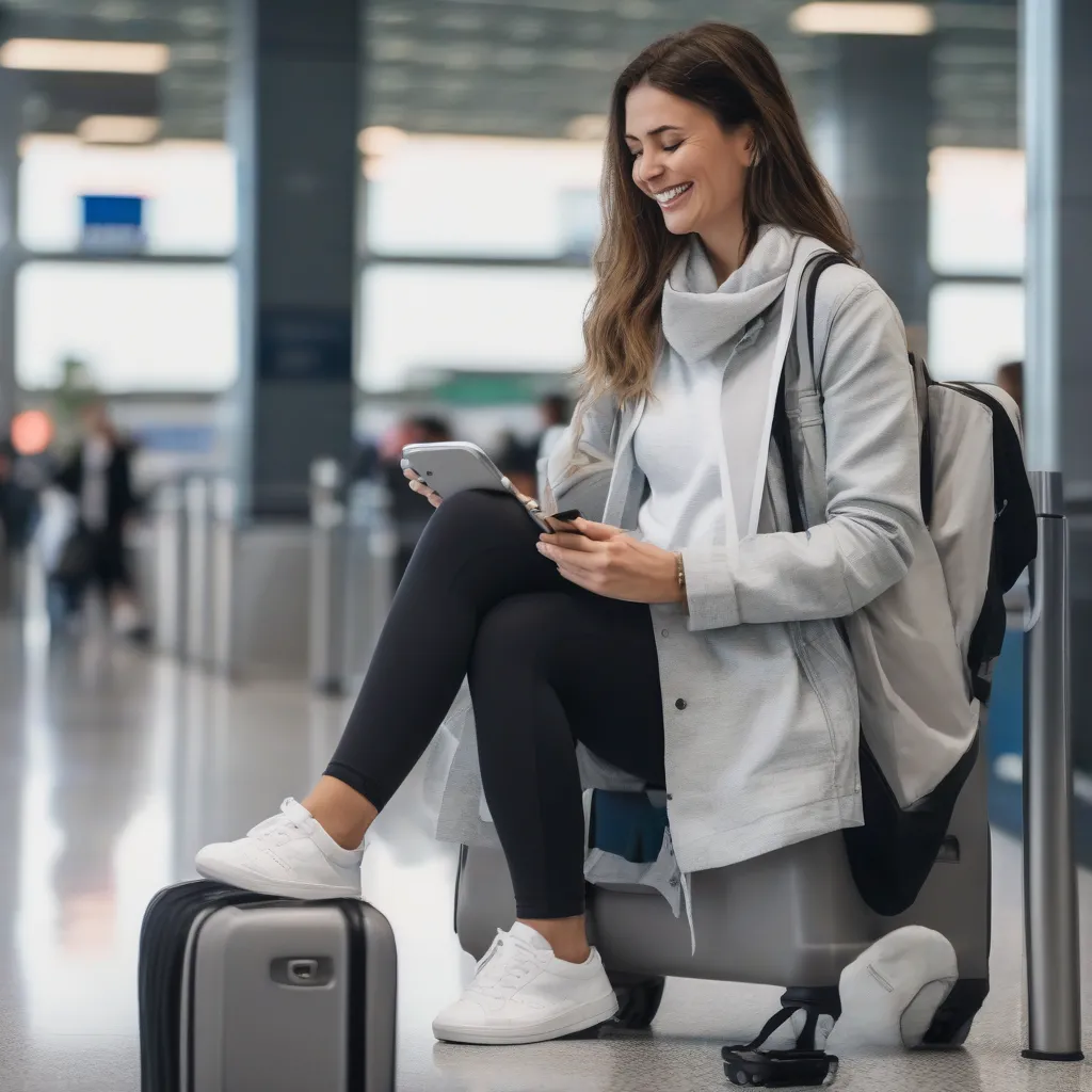 Stylish woman at the airport