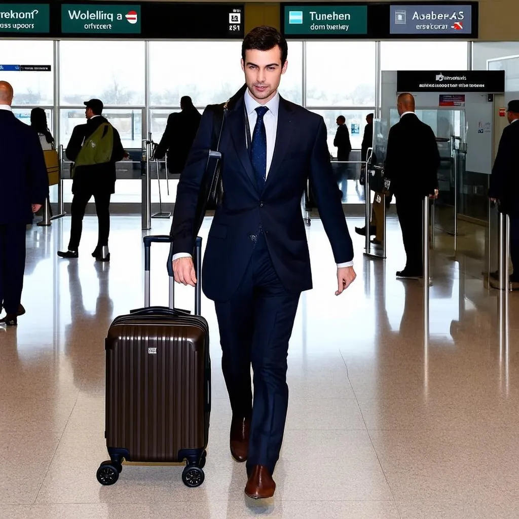 Traveling Through the Airport with a Suit Bag 