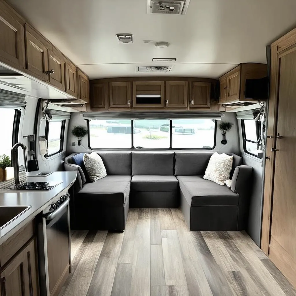 Interior of an Airstream Travel Trailer