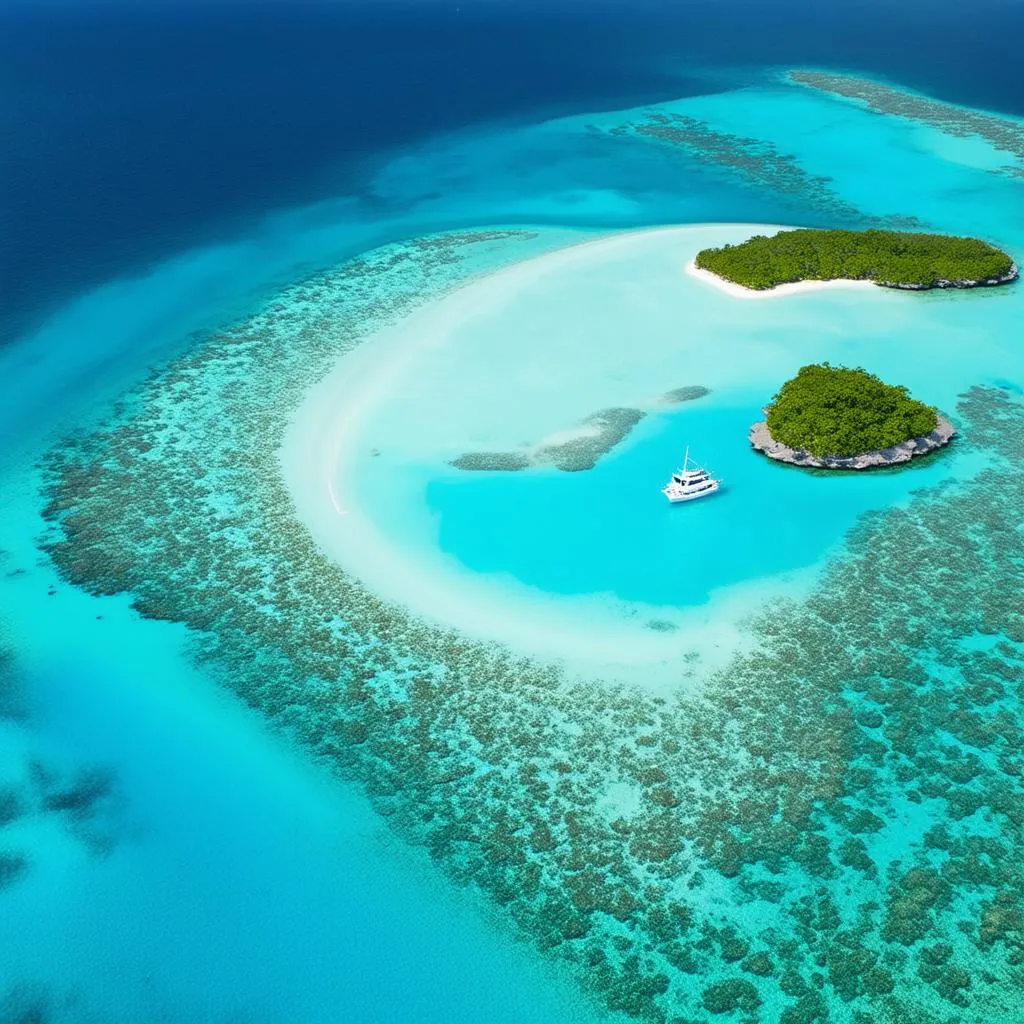 Aitutaki Lagoon Aerial View