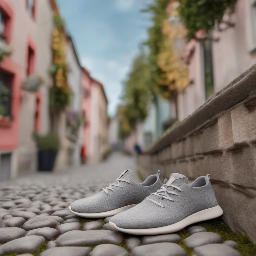 Allbirds Wool Runners on a cobblestone street