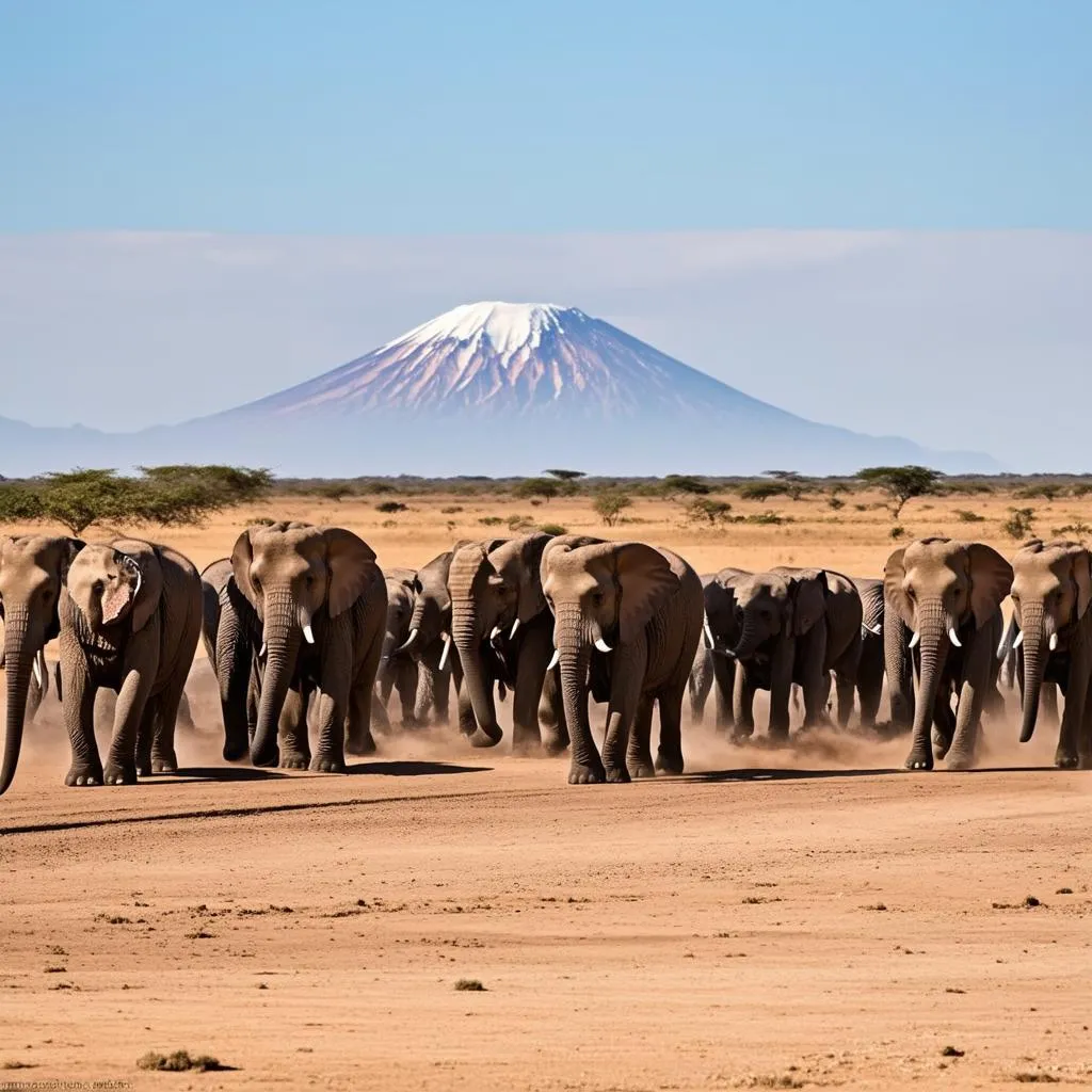 Elephants in Amboseli National Park