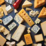 A platter of various American cheeses