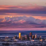 Anchorage, Alaska at sunset