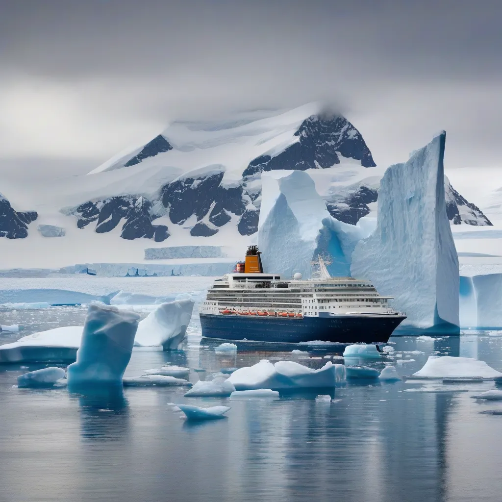 Cruise ship in Antarctica