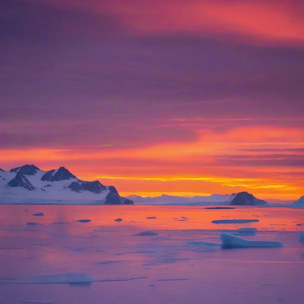 Sunset over Antarctica