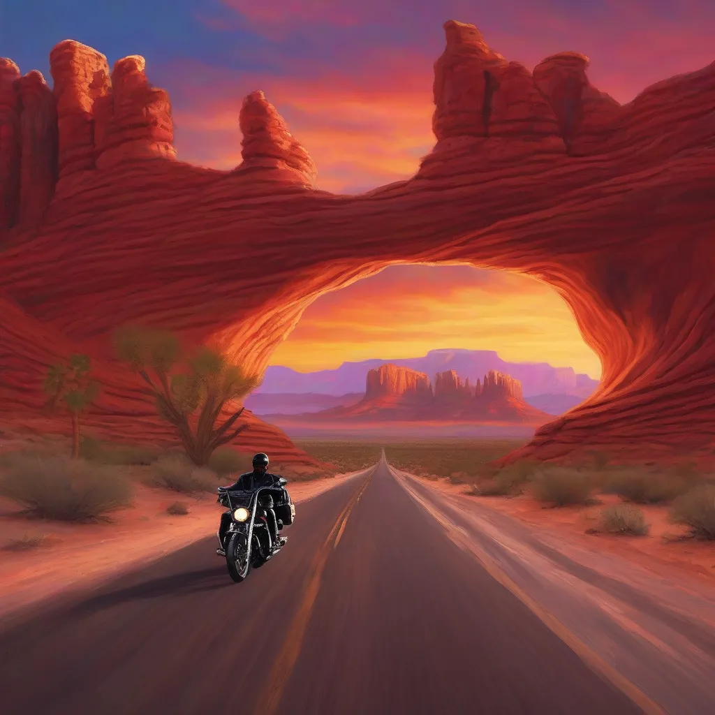 Scenic Arizona Highway with a Motorcycle