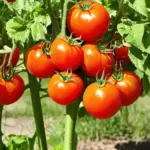 Tomato plant with ripe red tomatoes