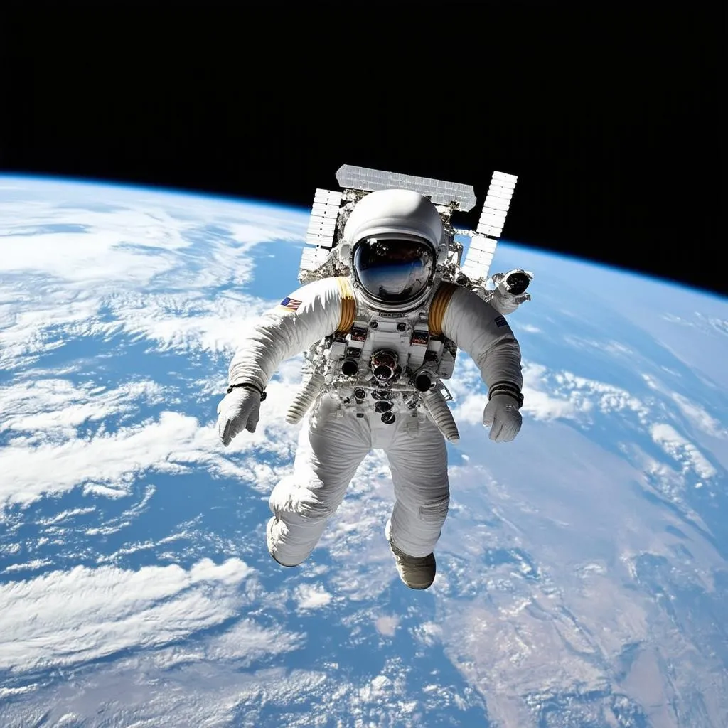 Astronaut Spacewalking at the ISS