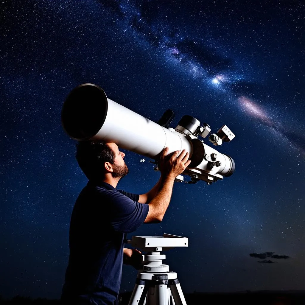 Astronomer Observing Stars