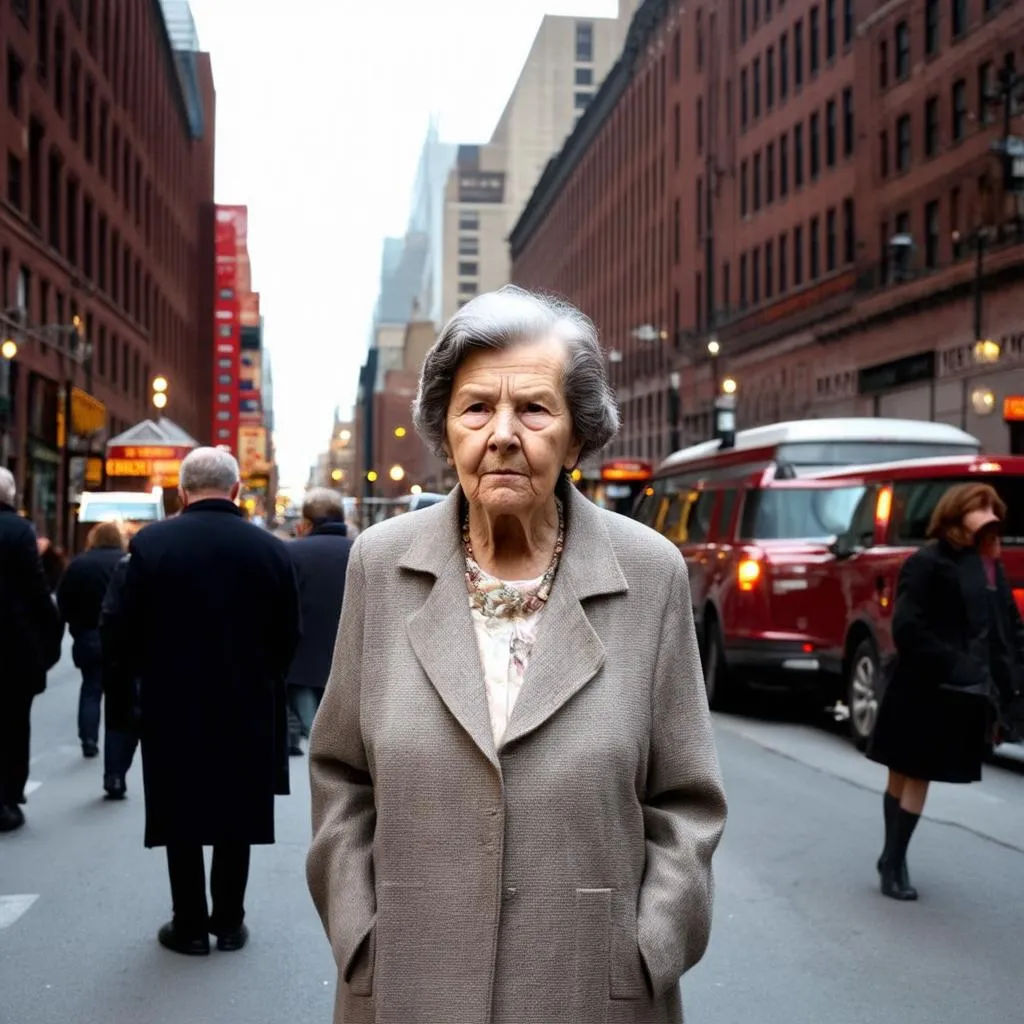 Aunt Georgiana on a Boston Street