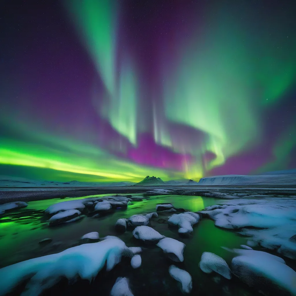 Aurora Borealis Shimmering in the Sky