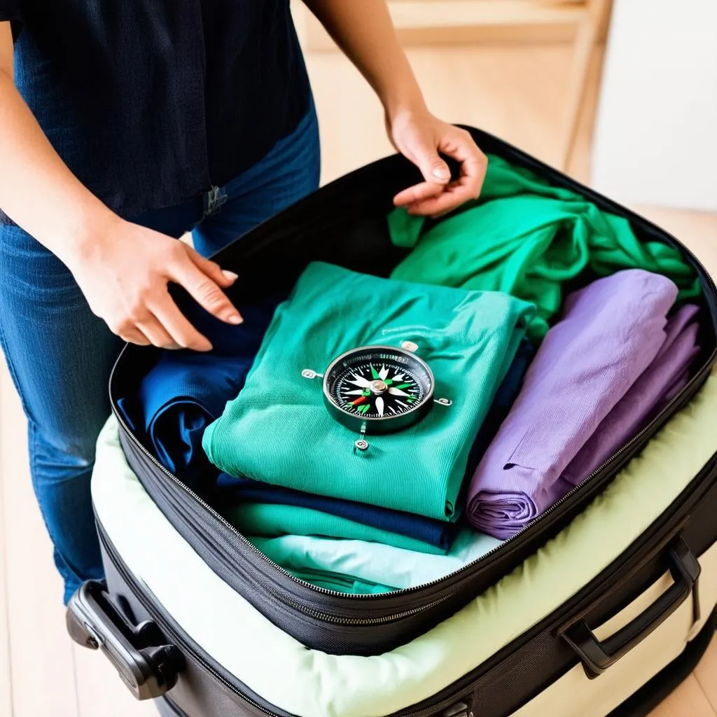 Packing for a trip with lucky colors for positive energy.