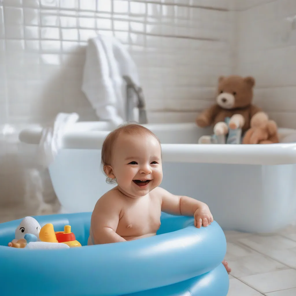 Baby Playing in a Portable Tub