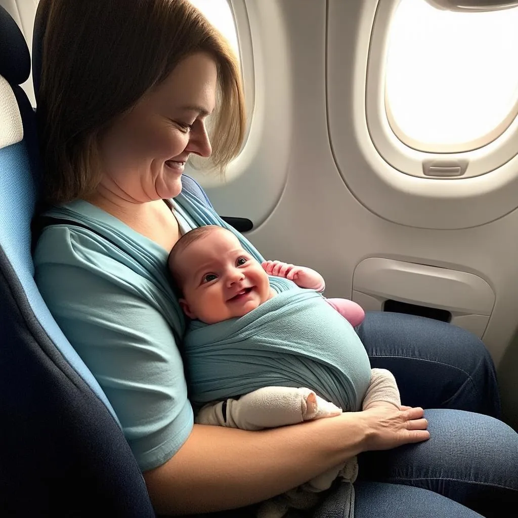 Baby Wrap on Airplane