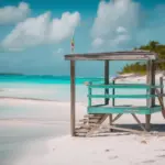 Safe and sunny beach in the Bahamas