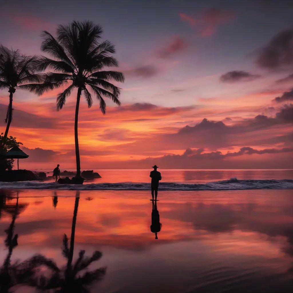 Golden hour on a serene Bali beach