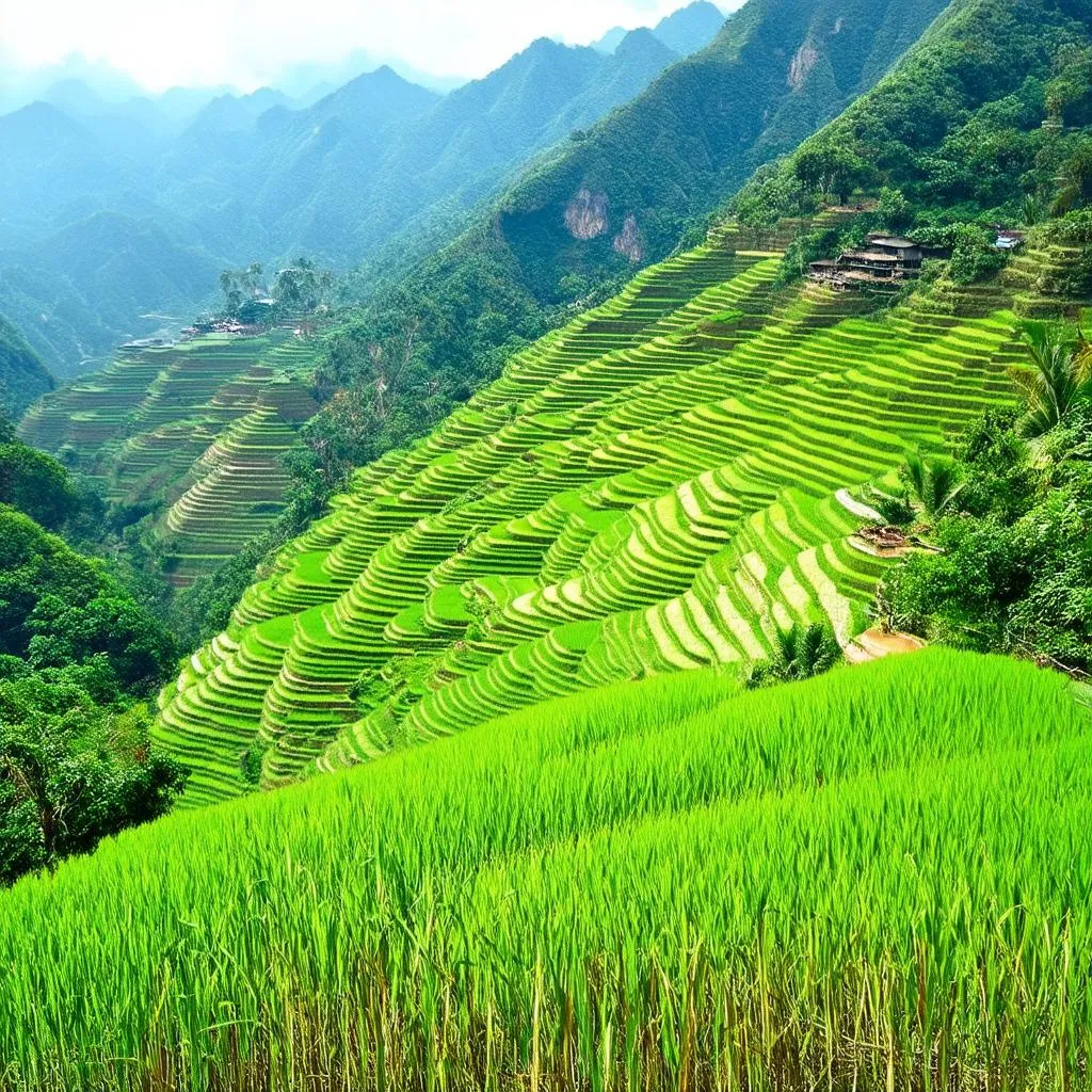 The Banaue Rice Terraces in the Philippines