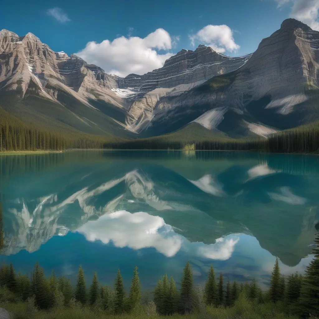 Mountains and Lake in Banff National Park