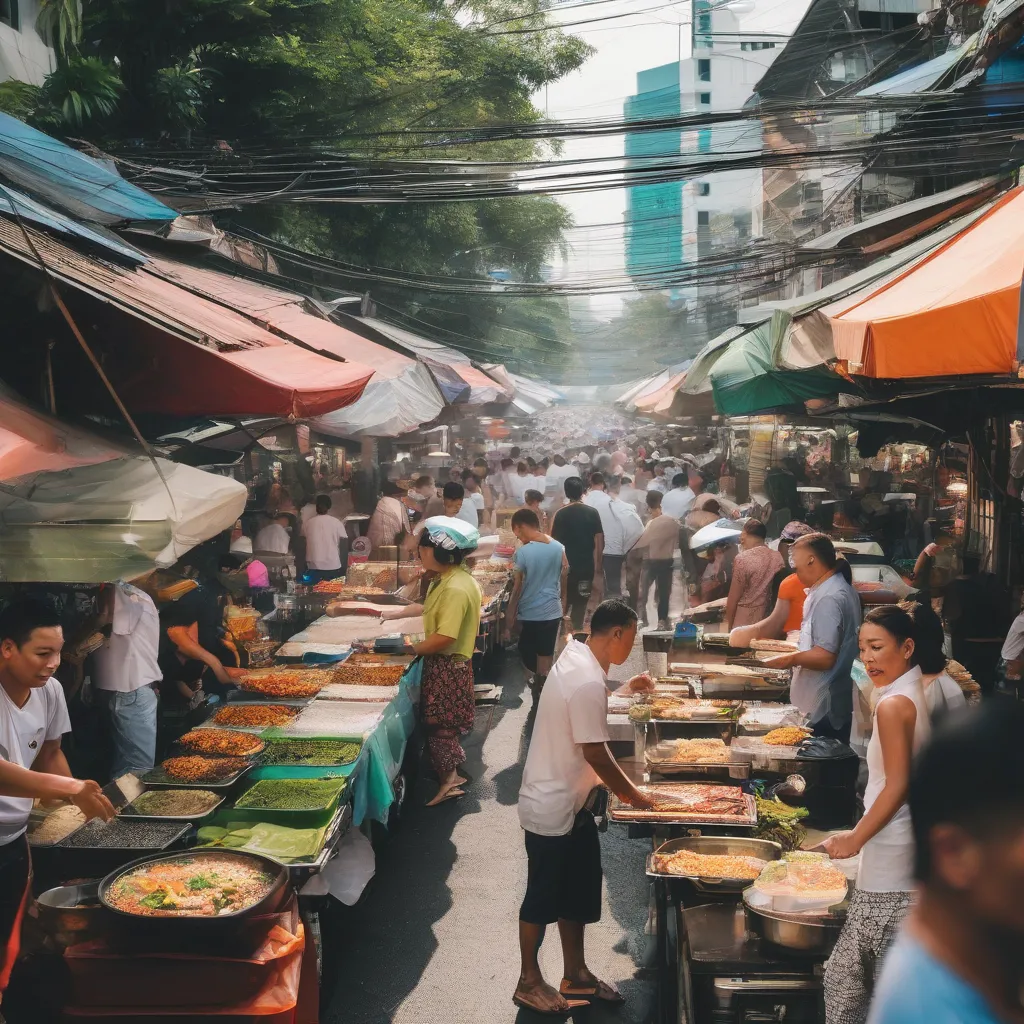 Vibrant street food in Bangkok