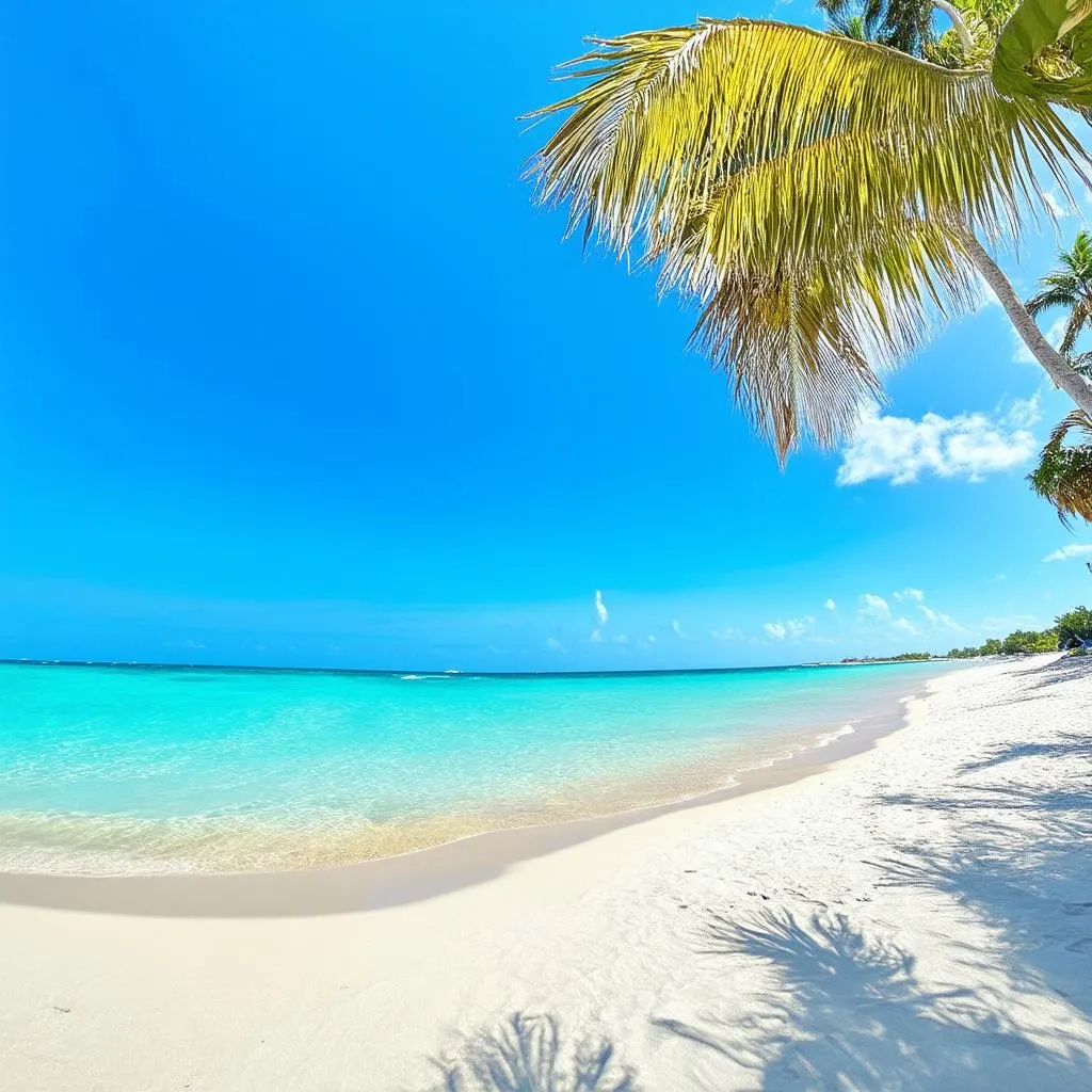 Beautiful Barbados beach with turquoise water