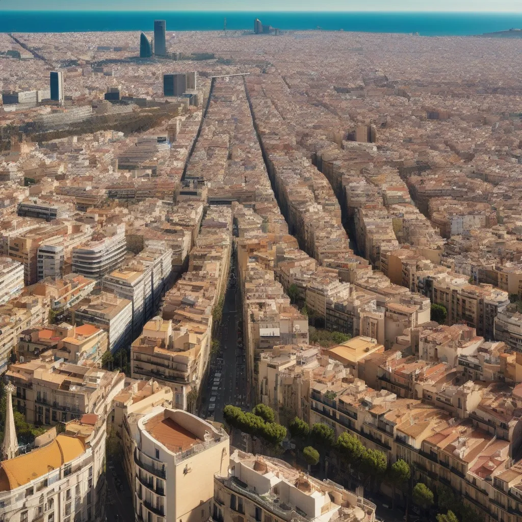 panoramic view of barcelona