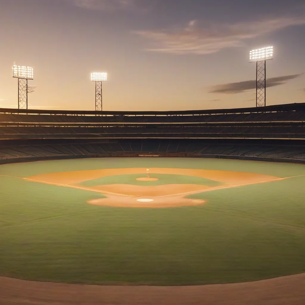 Baseball Field at Sunset