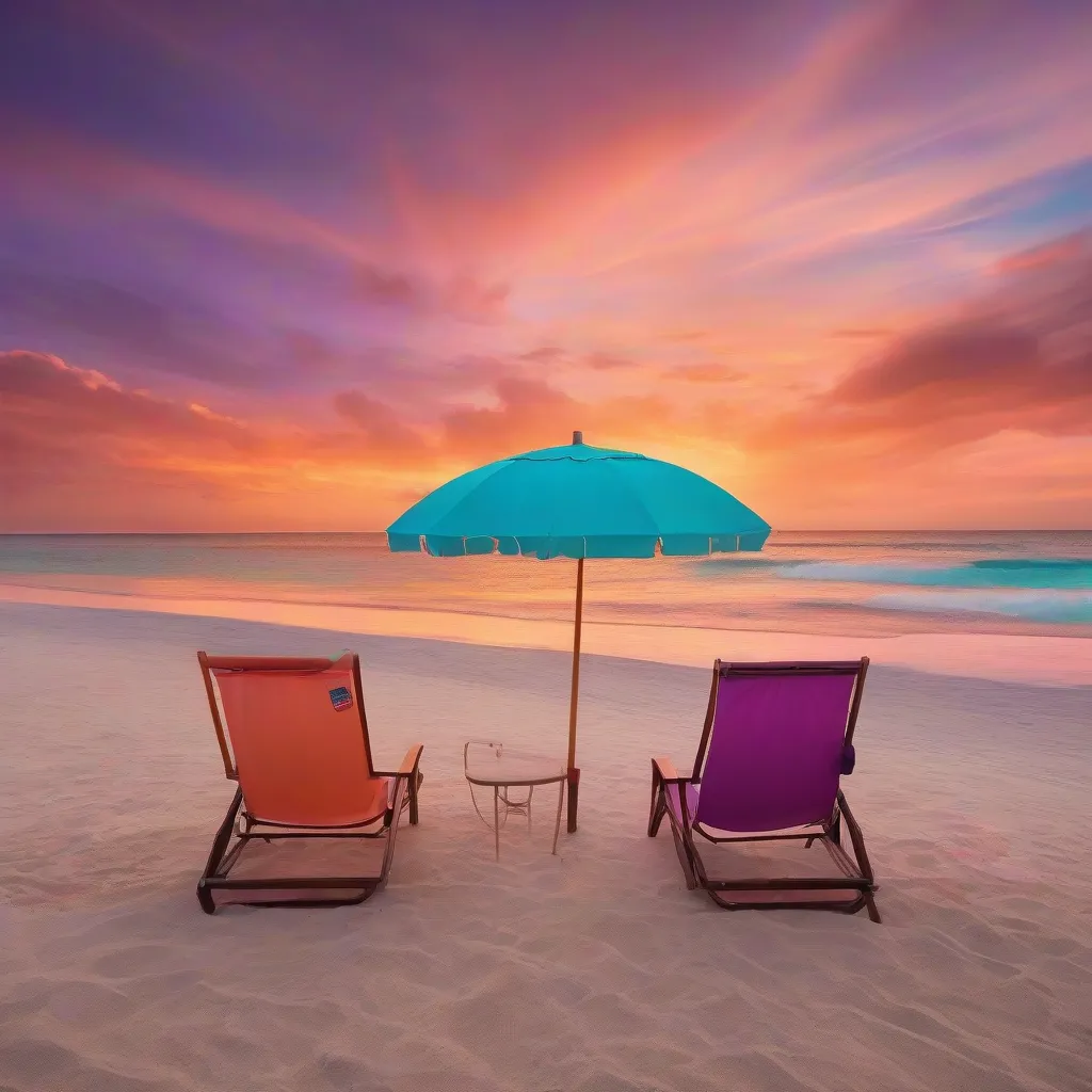 Relaxing on the Beach at Sunset