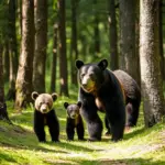 Bear Family in the Forest