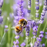 Bee on Lavender Field