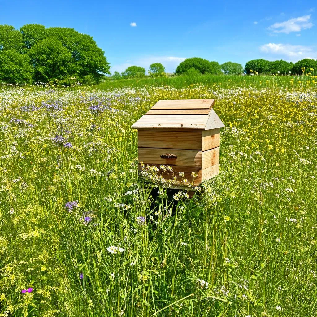 Beehive in a Field