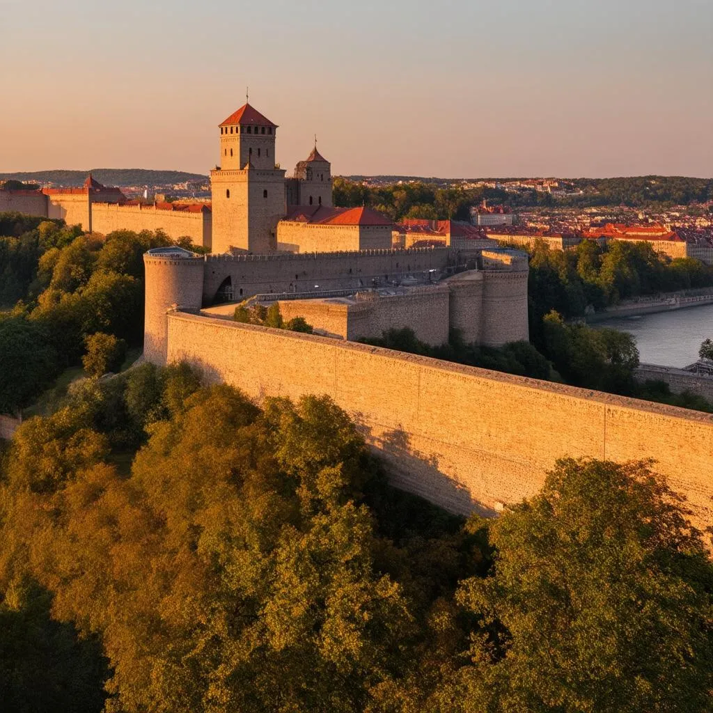 Belgrade Fortress at Sunset