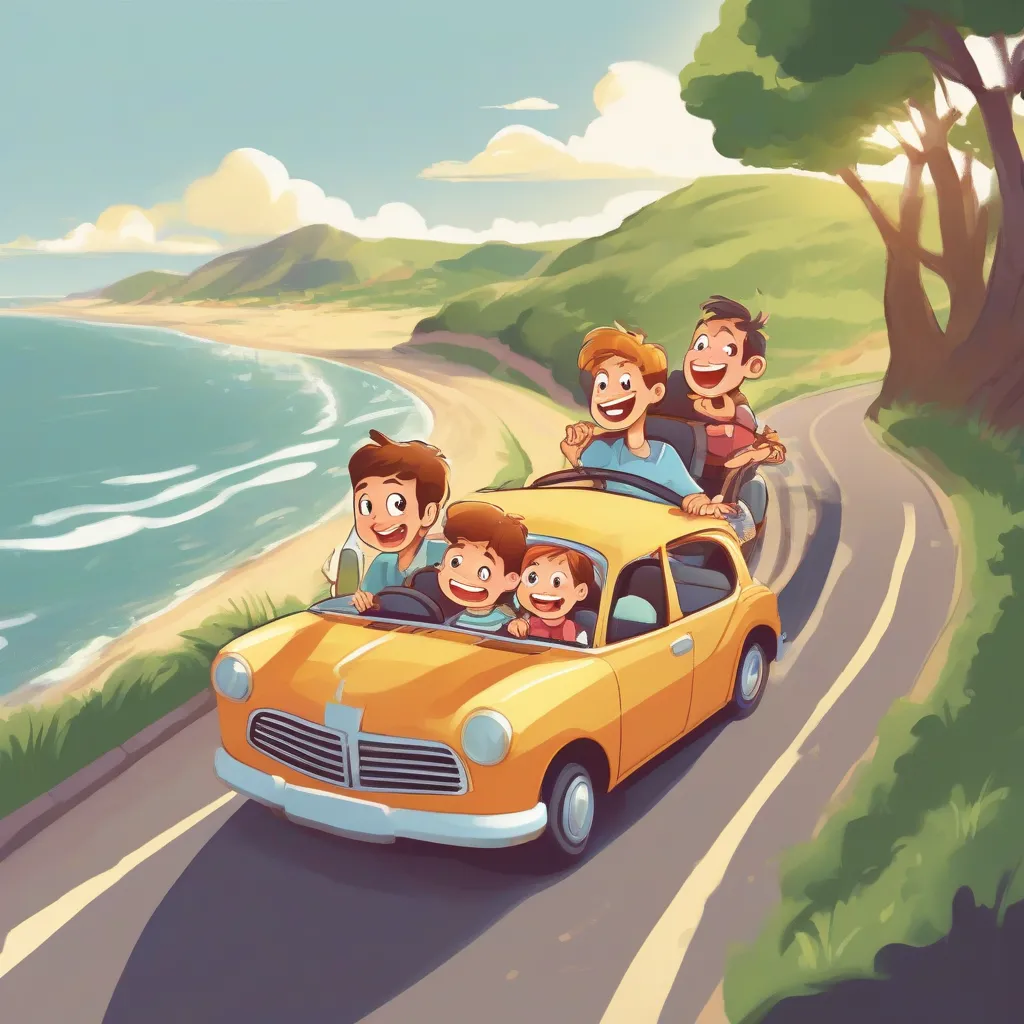 Family enjoying a scenic road trip