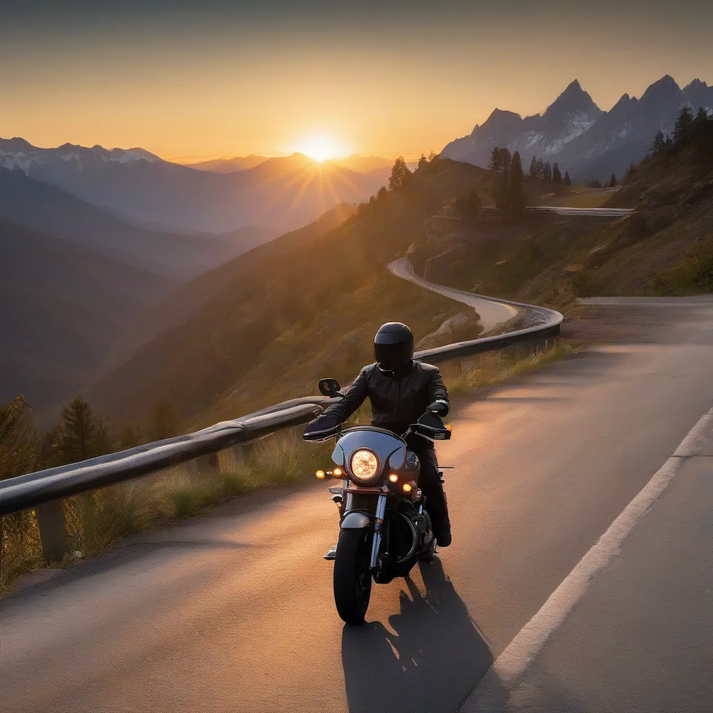 Biker Enjoying a Scenic View 